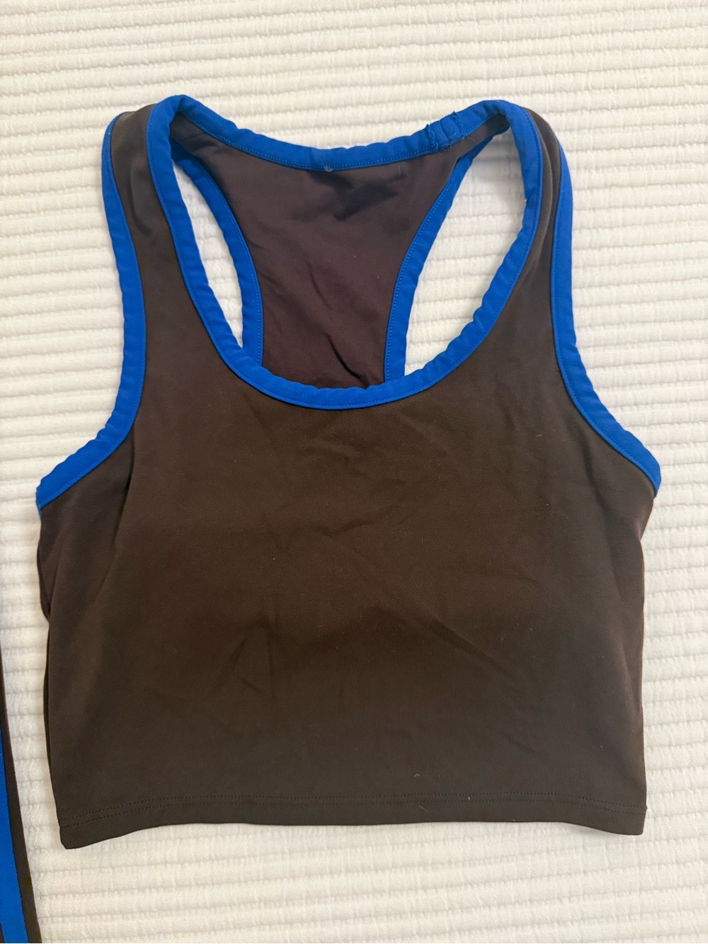 Women’s Brown & Blue Splits 59 Crop Tank and Leggings Set - Picture 2 of 5